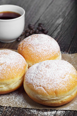 Berliner donuts and coffee