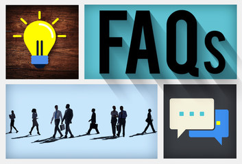 FAQs Guidance Answers Questions Feedback Concept
