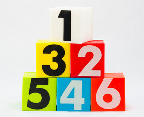 Number one to six arrange in pyramid