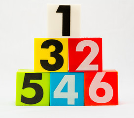 Number one to six arrange in pyramid