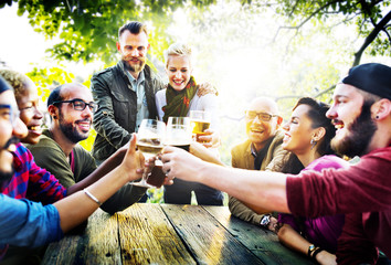 Diverse People Friends Hanging Out Drinking Concept