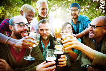 Diverse People Friends Hanging Out Drinking Concept