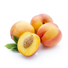 Peach on the white isolatd background.