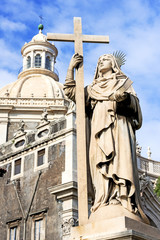 Piazza del Duomo in Catania with the Cathedral of Santa Agatha i