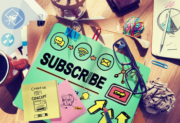 Subscribe Follow Registration Support Media Concept