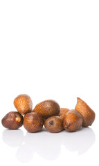 Salak fruit or snake fruits over white background