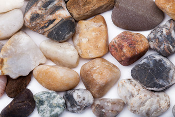 sea pebbles isolated on a white background