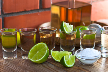 tequila with salt and lime