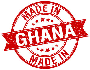 made in Ghana red round vintage stamp
