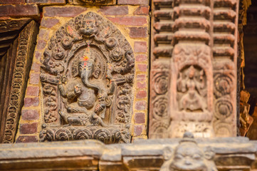 KATHMANDU, NEPAL - APRIL 26, 2015: Debris of buildings at the Durbar square in Kathmandu after, after a 7.8 earthquake, Nepal  