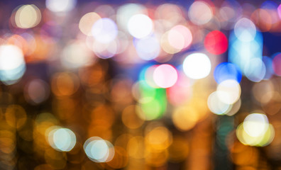 Fototapeta premium blurry and bokeh og big city in night time.