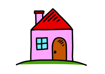 House drawing on white background