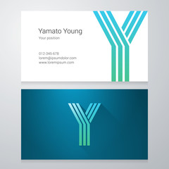 Letter Y Business card template