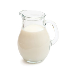 Glass jug of fresh milk 
