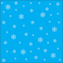falling snowflakes on the blue background vector image EPS10
