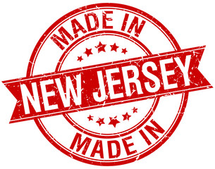made in New Jersey red round vintage stamp
