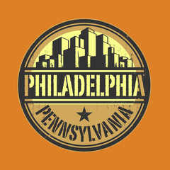 Stamp or label with name of Philadelphia, Pennsylvania