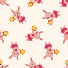 Obraz premium animal rabbit playing instrument cartoon , cartoon seamless pattern background