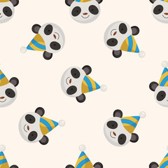 animal panda cartoon , cartoon seamless pattern background