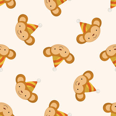 animal monkey cartoon , cartoon seamless pattern background
