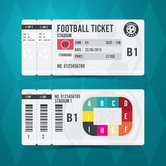 Naklejka premium Football ticket card modern design. Vector illustration