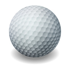 Golf Ball isolated on White Background.
All elements are in separate layers and grouped.