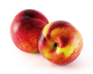 Nectarine fruit isolated on white background