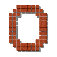 Letter O made from realistic stone tiles
