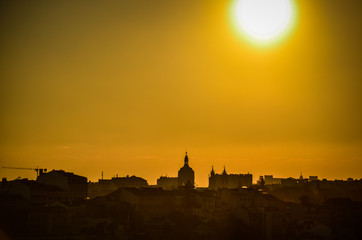 Obraz premium Skyline von Lissabon in Abendsonne