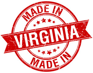 made in Virginia red round vintage stamp