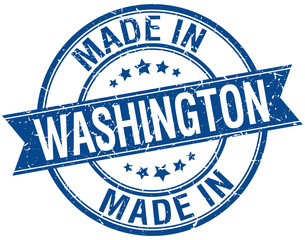made in Washington blue round vintage stamp