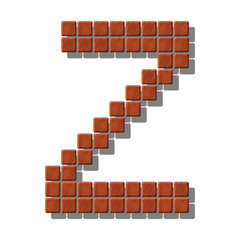 Letter Z made from realistic stone tiles