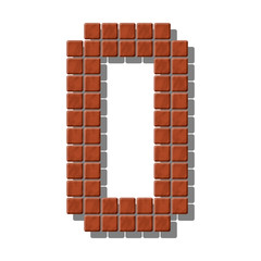 Number 0 made from  realistic stone tiles