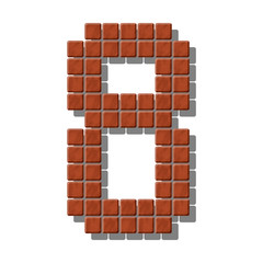 Number 8 made from  realistic stone tiles