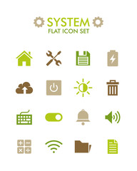 Vector Flat Icon Set - System 