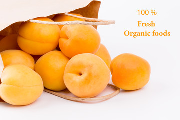 Apricot in a paper shopping bags