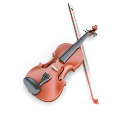 Fototapeta na wymiar Violin and fiddlestick