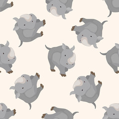 animal rhinoceros cartoon , cartoon seamless pattern background