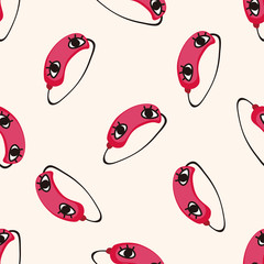 Travel equipment mask , cartoon seamless pattern background