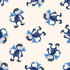 Fototapeta premium devil , cartoon seamless pattern background