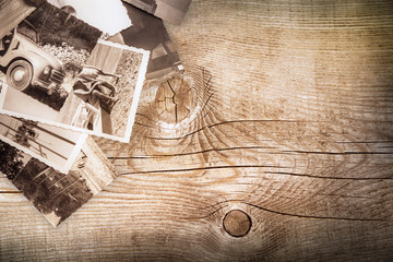 vecchie fotografie su legno vintage