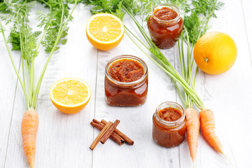 Obraz na płótnie Canvas carrot and orange jam