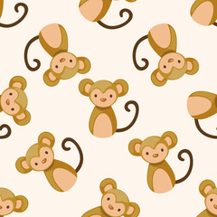 Chinese Zodiac monkey , cartoon seamless pattern background