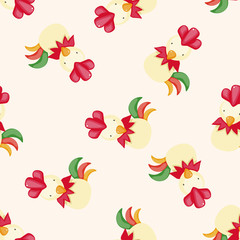 Chinese Zodiac rooster , cartoon seamless pattern background