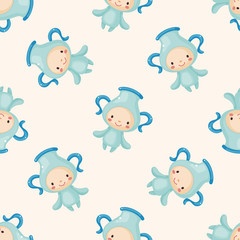 Constellation Aquarius , cartoon seamless pattern background