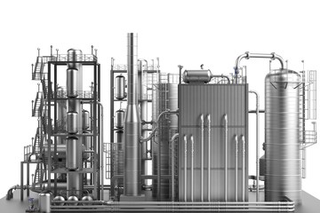 3d render of oil refinery