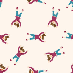 jumping person , cartoon seamless pattern background