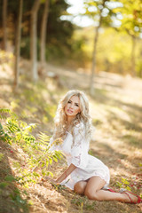 Naklejka premium Beautiful young woman outdoor portrait beauty girl