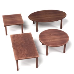 3d render of wooden tables