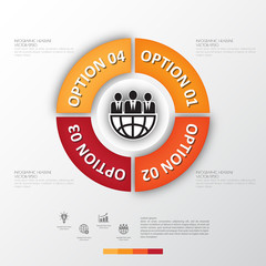 Business Infographics circle origami style Vector illustration.v